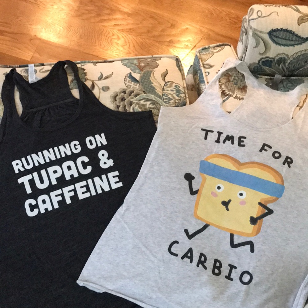Tupac and Carbio Tanks 😅 Set of 2 - Size Large
